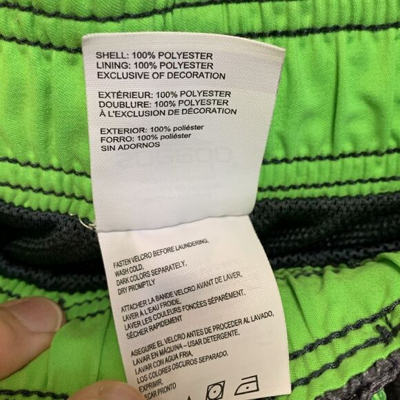 Speedo NWOT Marina Gray Lime Green 20” Swim Trunks Size L - Picture 9 of 14